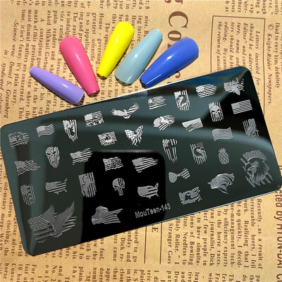 Jauka kaķa nagu zīmoga plāksne Fishbone nagu mākslas veidne Pet kaķa nagu zīmoga plāksnes Mouteen-194