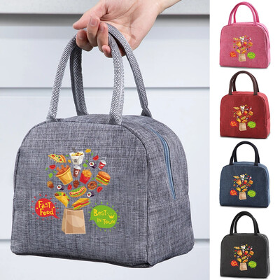 Geantă de prânz nouă, izolată pentru picnic, cutie de prânz portabilă termică, husă Bento, recipient pentru prânz, pungi pentru depozitarea alimentelor