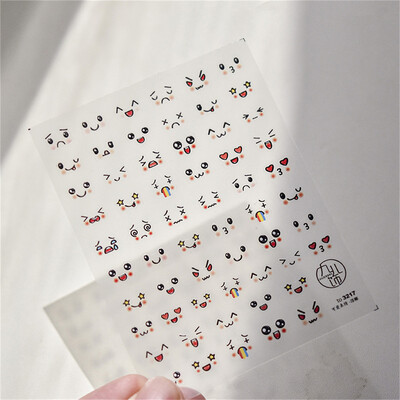 1 τμχ Ιαπωνικό αυτοκόλλητο 5D Cartoon Face Nail Art Kawaii Acrylic Funny Nail Decals Slider Nail Decorations DIY Αξεσουάρ για μανικιούρ