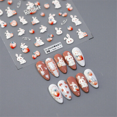 1 τμχ Ιαπωνικό αυτοκόλλητο 5D Cartoon Face Nail Art Kawaii Acrylic Funny Nail Decals Slider Nail Decorations DIY Αξεσουάρ για μανικιούρ