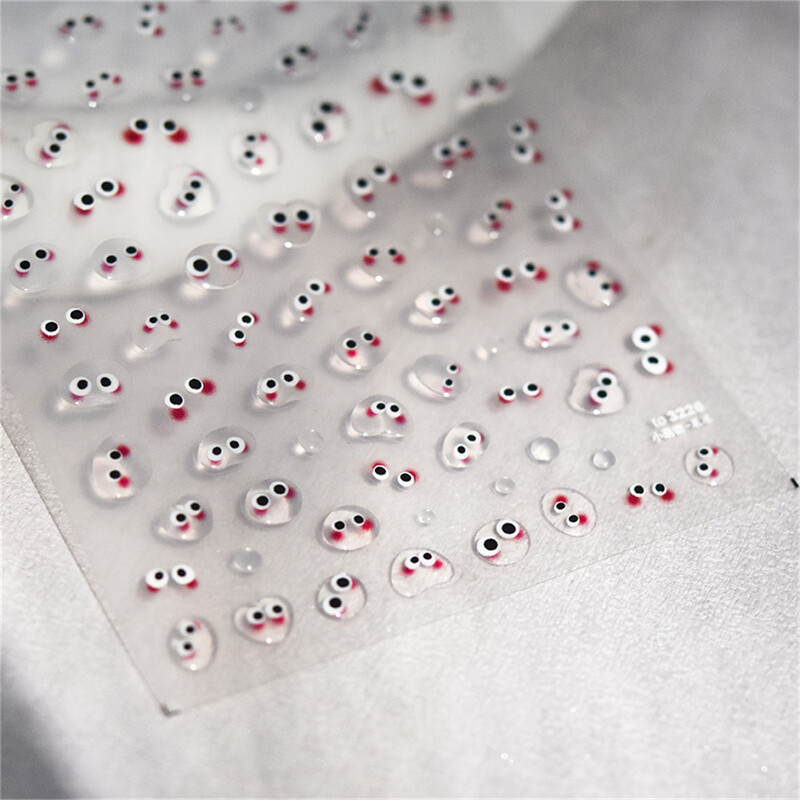 1 τμχ Ιαπωνικό αυτοκόλλητο 5D Cartoon Face Nail Art Kawaii Acrylic Funny Nail Decals Slider Nail Decorations DIY Αξεσουάρ για μανικιούρ