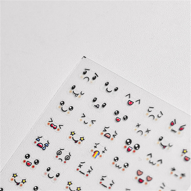 1 τμχ Ιαπωνικό αυτοκόλλητο 5D Cartoon Face Nail Art Kawaii Acrylic Funny Nail Decals Slider Nail Decorations DIY Αξεσουάρ για μανικιούρ