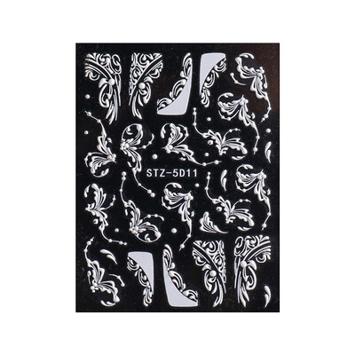 1//6/8Pcs 5D Nail Art Αυτοκόλλητα Αυτοκόλλητα Καρφώματα Ανάγλυφα Λουλούδια Floral Rose Στολισμός γάμου Γούρια Δαντέλα Flower Nail Αυτοκόλλητα