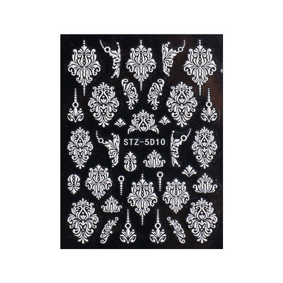 1//6/8Pcs 5D Nail Art Αυτοκόλλητα Αυτοκόλλητα Καρφώματα Ανάγλυφα Λουλούδια Floral Rose Στολισμός γάμου Γούρια Δαντέλα Flower Nail Αυτοκόλλητα