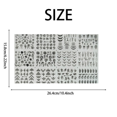12 τμχ Αυτοκόλλητα νυχιών Φύλλο λουλουδιών Δαντέλα Σχέδιο Γεωμετρία Γραμμή νυχιών Sliders Μανικιούρ βερνίκι βερνίκι με αυτοκόλλητες διακοσμήσεις με περιτύλιγμα