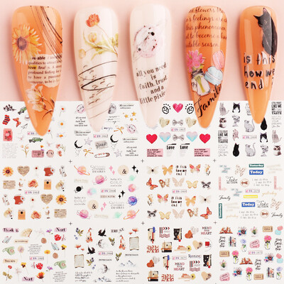 12 τμχ Αυτοκόλλητα νυχιών Φύλλο λουλουδιών Δαντέλα Σχέδιο Γεωμετρία Γραμμή νυχιών Sliders Μανικιούρ βερνίκι βερνίκι με αυτοκόλλητες διακοσμήσεις με περιτύλιγμα