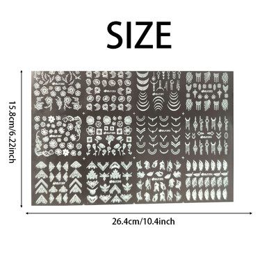 12 τμχ Αυτοκόλλητα νυχιών Φύλλο λουλουδιών Δαντέλα Σχέδιο Γεωμετρία Γραμμή νυχιών Sliders Μανικιούρ βερνίκι βερνίκι με αυτοκόλλητες διακοσμήσεις με περιτύλιγμα