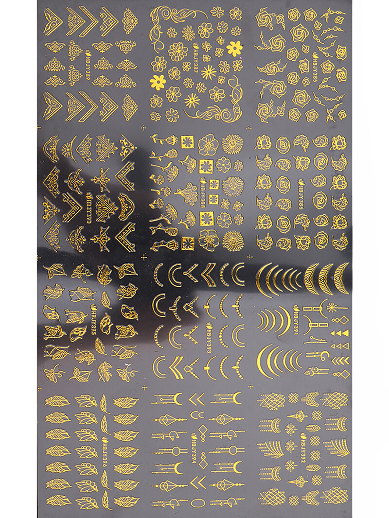 12 τμχ Αυτοκόλλητα νυχιών Φύλλο λουλουδιών Δαντέλα Σχέδιο Γεωμετρία Γραμμή νυχιών Sliders Μανικιούρ βερνίκι βερνίκι με αυτοκόλλητες διακοσμήσεις με περιτύλιγμα