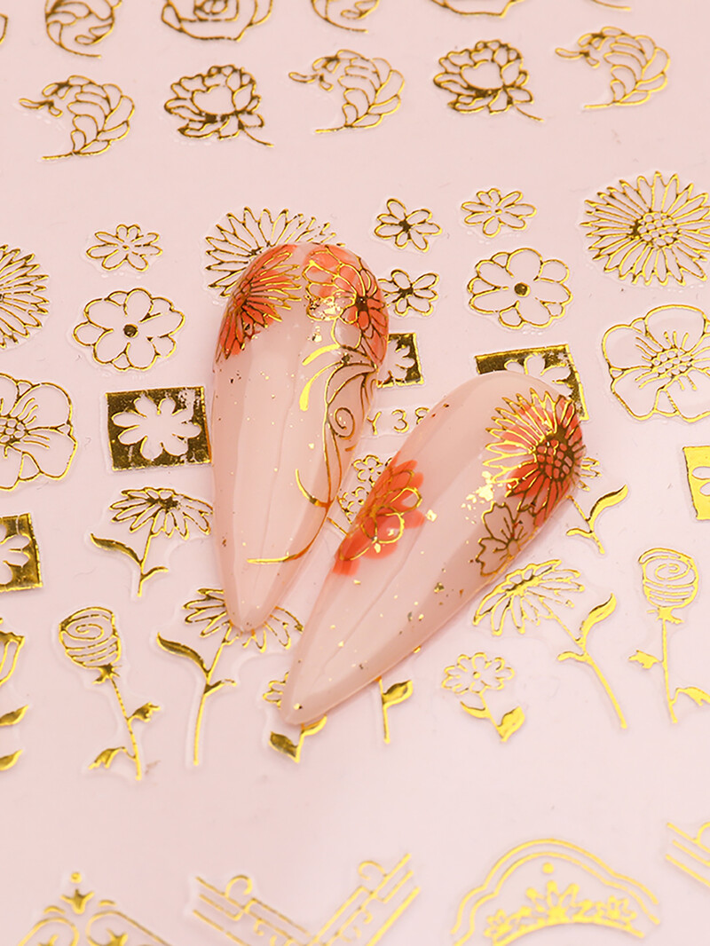 12 τμχ Αυτοκόλλητα νυχιών Φύλλο λουλουδιών Δαντέλα Σχέδιο Γεωμετρία Γραμμή νυχιών Sliders Μανικιούρ βερνίκι βερνίκι με αυτοκόλλητες διακοσμήσεις με περιτύλιγμα