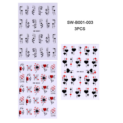 3D αυτοκόλλητα νυχιών Glitter Heart Love Αυτοκόλλητα συρόμενα νύχια Τέχνη του Αγίου Βαλεντίνου Αυτοκόλλητα DIY Αξεσουάρ μανικιούρ Διακοσμήσεις