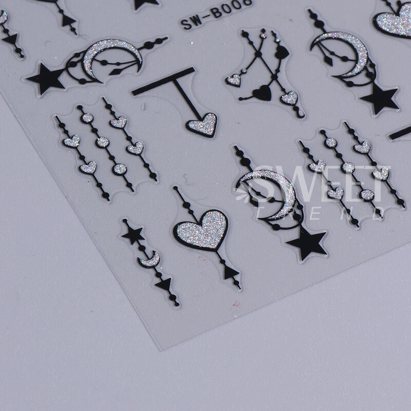 3D αυτοκόλλητα νυχιών Glitter Heart Love Αυτοκόλλητα συρόμενα νύχια Τέχνη του Αγίου Βαλεντίνου Αυτοκόλλητα DIY Αξεσουάρ μανικιούρ Διακοσμήσεις
