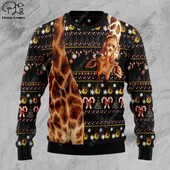 3D ispis Božićno božićno drvce Djed Božićnjak Tetovaža Mačka Životinja Jelen Medvjed Ružni pulover Ležerna uniseks zimska majica M4