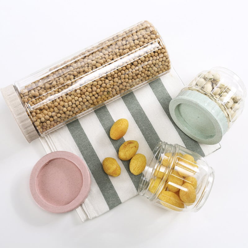 Δεξαμενή αποθήκευσης τροφίμων σιταριού Κουζίνα με καλυμμένη πλαστική σφραγισμένη δεξαμενή Δεξαμενή αποθήκευσης ολικής αλέσεως Οργανισμός αποθήκευσης κουζίνας Μπουκάλια Κουτιά