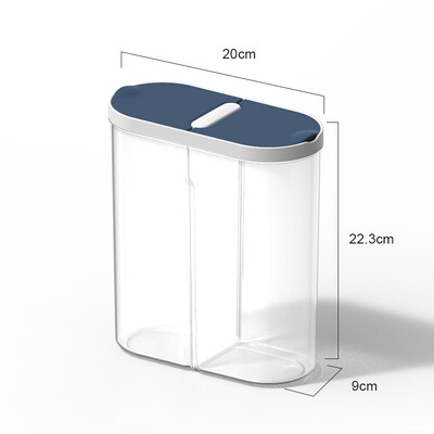 Δύο πλέγματα Πλαστικά βάζα αποθήκευσης για χύμα δημητριακά Φώκια Δοχείο τροφίμων Κουτί Παντοπωλείο Ρύζι Organizer Dispenser Κουζινικά σκεύη