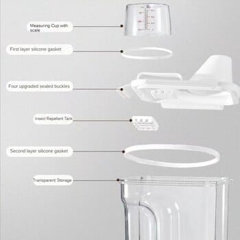 Херметически затворени контейнери за съхранение на храна Дозатор за зърнени храни Кухненска кутия за съхранение Контейнери за зърнени храни Буркан за съхранение Запечатана кутия Кухненски органайзер