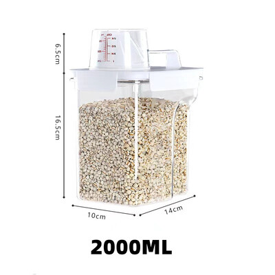 Херметически затворени контейнери за съхранение на храна Дозатор за зърнени храни Кухненска кутия за съхранение Контейнери за зърнени храни Буркан за съхранение Запечатана кутия Кухненски органайзер