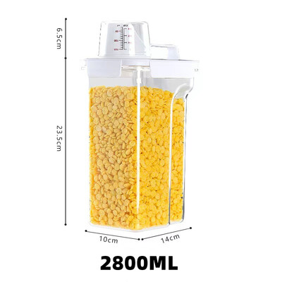 Херметически затворени контейнери за съхранение на храна Дозатор за зърнени храни Кухненска кутия за съхранение Контейнери за зърнени храни Буркан за съхранение Запечатана кутия Кухненски органайзер