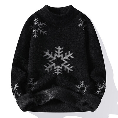 VERSMA korejiešu Harajuku sniegpārsliņu apdruka Eleganti vintage džemperi Vīriešu ziemas ielas apģērbs Lielizmēra Ugly Ziemassvētku džemperis vīriešu džemperis