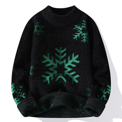 VERSMA korejiešu Harajuku sniegpārsliņu apdruka Eleganti vintage džemperi Vīriešu ziemas ielas apģērbs Lielizmēra Ugly Ziemassvētku džemperis vīriešu džemperis