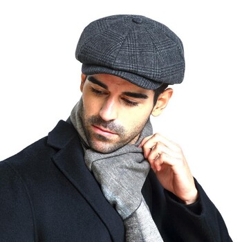 Αρσενικό Plus Size Ivy Hat Big Head Man Felt Newsboy Cap Dad Leisure Beret Caps Winter Wool Flat Octagon Caps 55-59cm 60-62cm