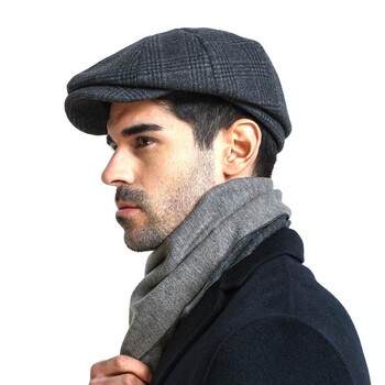 Αρσενικό Plus Size Ivy Hat Big Head Man Felt Newsboy Cap Dad Leisure Beret Caps Winter Wool Flat Octagon Caps 55-59cm 60-62cm