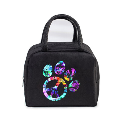 Έγχρωμη Καρδιά Cat Dog Paw Print Φορητή τσάντα μεσημεριανού γεύματος Γυναικείες Ανδρικές Παιδικές Τροφές Θερμικό κουτί πολλαπλών λειτουργιών Γραφείο Bento Insulated τσάντα