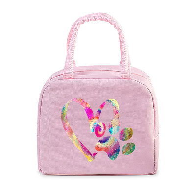 Έγχρωμη Καρδιά Cat Dog Paw Print Φορητή τσάντα μεσημεριανού γεύματος Γυναικείες Ανδρικές Παιδικές Τροφές Θερμικό κουτί πολλαπλών λειτουργιών Γραφείο Bento Insulated τσάντα