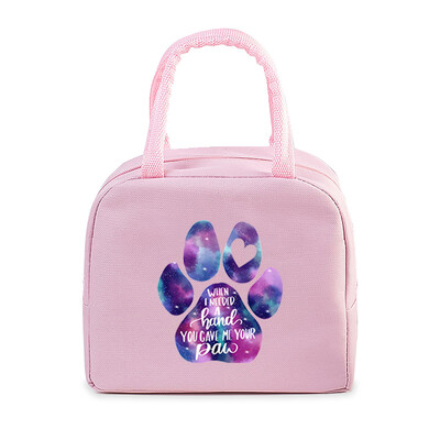 Έγχρωμη Καρδιά Cat Dog Paw Print Φορητή τσάντα μεσημεριανού γεύματος Γυναικείες Ανδρικές Παιδικές Τροφές Θερμικό κουτί πολλαπλών λειτουργιών Γραφείο Bento Insulated τσάντα