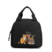 Modna mačka s knjigama Torbe za ručak s printom Žene Muškarci Termalna torba za piknik pića velikog kapaciteta Prijenosne torbe za ručak s hranom na otvorenom