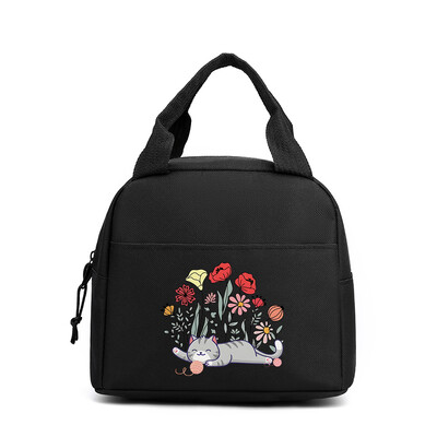 Modna mačka s knjigama Torbe za ručak s printom Žene Muškarci Termalna torba za piknik pića velikog kapaciteta Prijenosne torbe za ručak s hranom na otvorenom