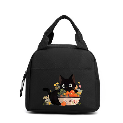 Modna mačka s knjigama Torbe za ručak s printom Žene Muškarci Termalna torba za piknik pića velikog kapaciteta Prijenosne torbe za ručak s hranom na otvorenom