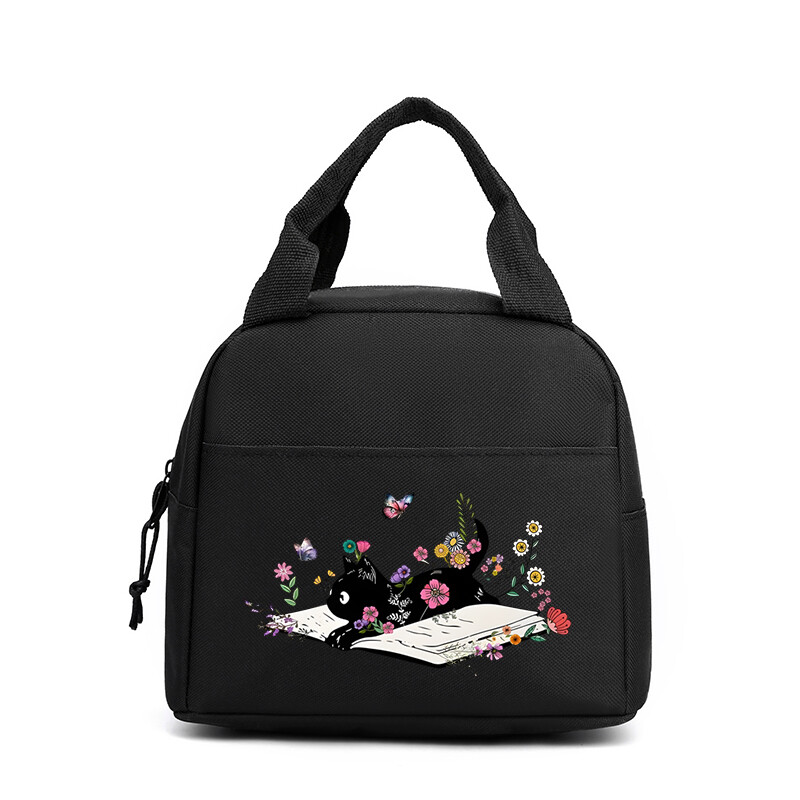 Modna mačka s knjigama Torbe za ručak s printom Žene Muškarci Termalna torba za piknik pića velikog kapaciteta Prijenosne torbe za ručak s hranom na otvorenom