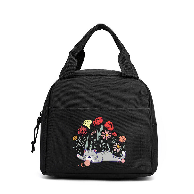 Modna mačka s knjigama Torbe za ručak s printom Žene Muškarci Termalna torba za piknik pića velikog kapaciteta Prijenosne torbe za ručak s hranom na otvorenom