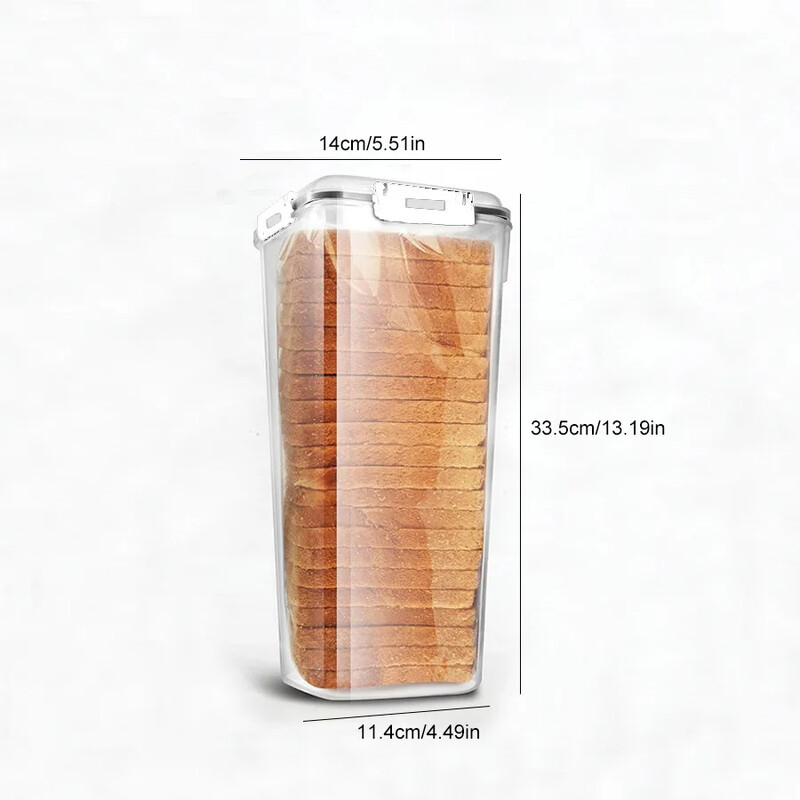 1 vnt. plastikinis sumuštinių duonos laikiklis su sandariu dangteliu duonos dozatoriumi šviežios duonos laikymo talpykla sumuštiniams sumuštiniams