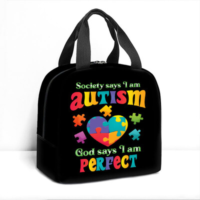 Uzorak svjesnosti o autizmu Vrećica za ručak Autizam Tinejdžer Kutija za ručak Ljubav ne treba riječi Torba za piknik Boca Torba za pohranu hrane