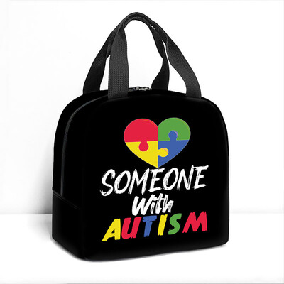 Uzorak svjesnosti o autizmu Vrećica za ručak Autizam Tinejdžer Kutija za ručak Ljubav ne treba riječi Torba za piknik Boca Torba za pohranu hrane