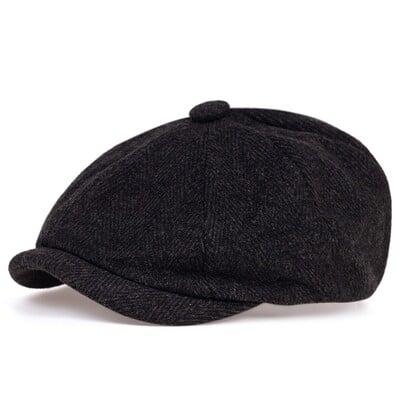 Férfi női újságsapka szürke halszálkás lapos sapka őszi és télen brit festő puha nyolcszögletű sapka svájcisapka nagykereskedés