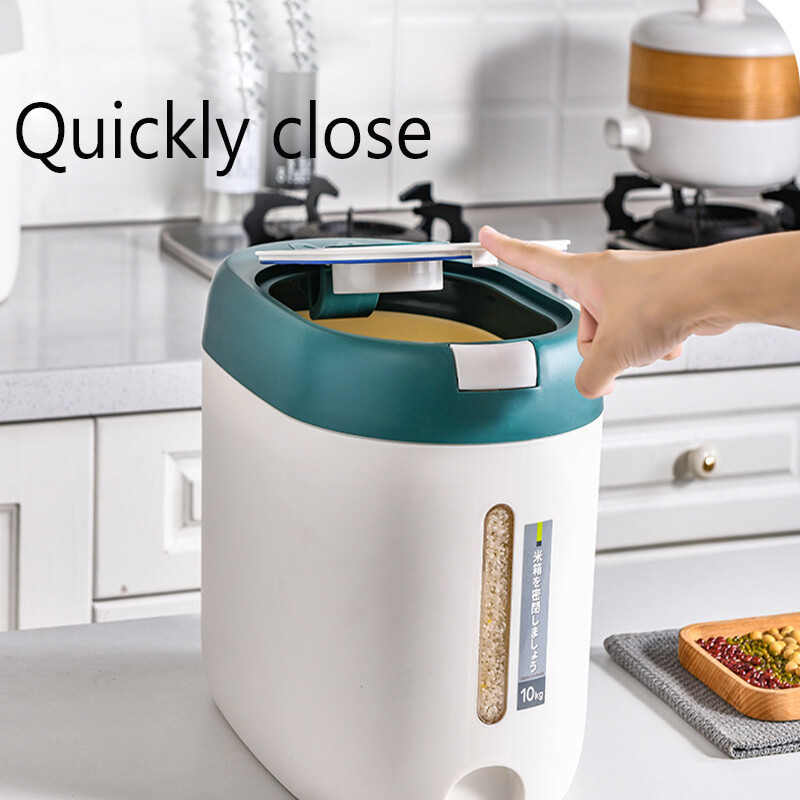 Xiaogui 5Kg/10Kg ryžių dozatorius virtuvės tvarkyklė ir laikymo talpykla Home Box grūdų stiklainio talpykla grūdams