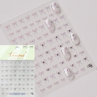 Roz Negru Bowknot Retro Alb Dantela Trandafir Reliefuri în relief 5D Autocolante auto-adezive Nail Art Decalcomanii de manichiură de epocă Comerț cu ridicata