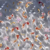 5D πλούσια αυτοκόλλητα νυχιών χρυσόψαρου κορδέλες λωτού κυπρίνου διακοσμητικά νυχιών χειροποίητα δημιουργικά διακοσμητικά νυχιών