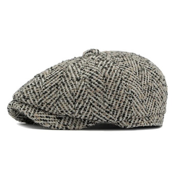 Χειμερινά βαμβακερά ριγέ Ζεστά Καπέλα Newsboy Flat Peaked Cap Ανδρικά και γυναικεία Καπέλα μπερέ ζωγραφικής 171