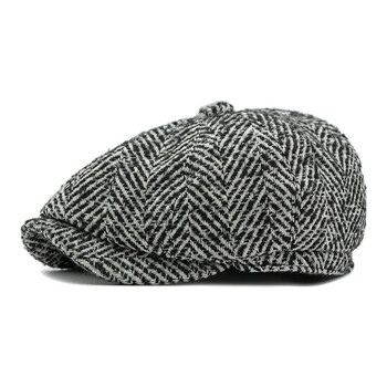 Χειμερινά βαμβακερά ριγέ Ζεστά Καπέλα Newsboy Flat Peaked Cap Ανδρικά και γυναικεία Καπέλα μπερέ ζωγραφικής 171