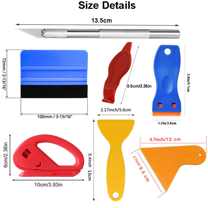 Σετ εργαλείων περιτυλίγματος αυτοκινήτου Βινυλικό ξύστρο κόφτη μεμβράνης Σπάτουλες βινυλίου Εργαλείο πλαστικής περιτύλιξης Εργαλεία χρωματισμού παραθύρων Αξεσουάρ αυτοκινήτου