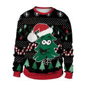 Muškarci Žene Tacky Xmas Sweatshirt 3D crtani ispis Novogodišnja praznična zabava Top uniseks pulover Ružni božićni pulover