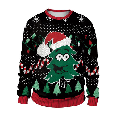 Muškarci Žene Tacky Xmas Sweatshirt 3D crtani ispis Novogodišnja praznična zabava Top uniseks pulover Ružni božićni pulover