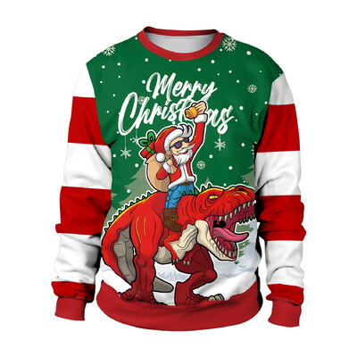 Muškarci Žene Tacky Xmas Sweatshirt 3D crtani ispis Novogodišnja praznična zabava Top uniseks pulover Ružni božićni pulover