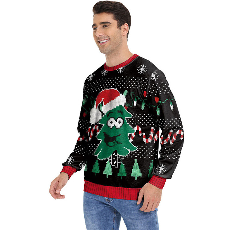 Muškarci Žene Tacky Xmas Sweatshirt 3D crtani ispis Novogodišnja praznična zabava Top uniseks pulover Ružni božićni pulover