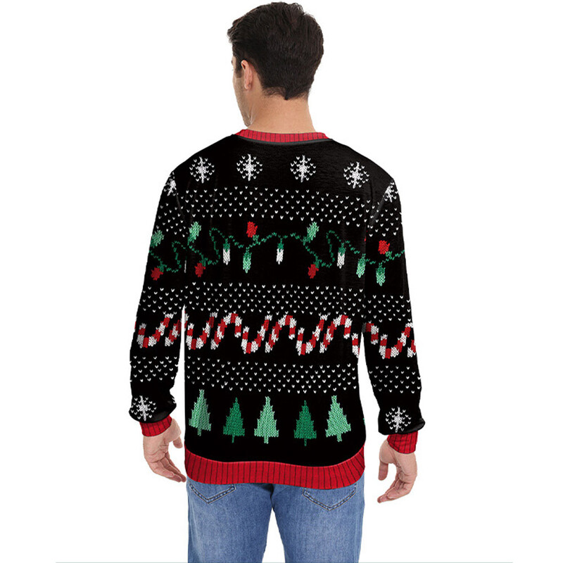 Muškarci Žene Tacky Xmas Sweatshirt 3D crtani ispis Novogodišnja praznična zabava Top uniseks pulover Ružni božićni pulover