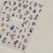 1kom 5D Wisteria Naljepnice za nokte Kineska papiga ždral Krizantema Cvijet Samoljepljive dekoracije za nokte Naljepnice Dodaci