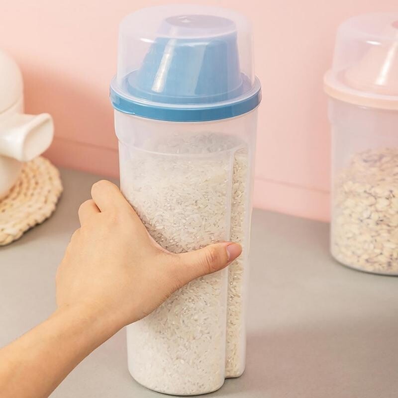 1 vnt. stiklainio sandarinimo kanistras grūdų užkandžiams laikymo indelis Daugiafunkcis grūdų maisto laikymo virtuvės reikmenys